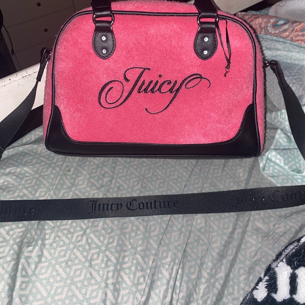 Juicy Couture Pink Satchel with Black Trim